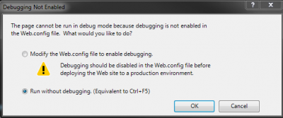 Run without debugging