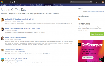 Asp Net Article Of The Day July 2 2016